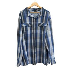 Columbia Mens Silver Ridge Blue Plaid Long Sleeve Shirt Size 3XT Gorpcore Active